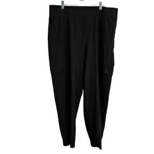 Soft Surroundings Black Cargo Jogger Pants XL Tall‎ Elastic Waist Casual Comfort